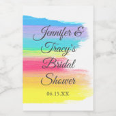 Elegant Rainbow Personalized Bridal Shower Mini Weinetikett (Einzelnes Label)