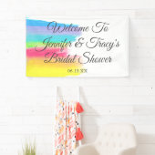 Elegant Rainbow Personalized Lesbian Bridal Shower Banner (Insitu)