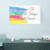 Elegant Rainbow Personalized Lesbian Bridal Shower Banner (Messeveranstaltung)