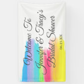 Elegant Rainbow Personalized Lesbian Bridal Shower Banner (Vertikal)