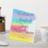 Elegant Rainbow Personalized Lesbian Bridal Shower Sockelschild (In SItu)