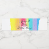 Elegant Rainbow Personalized Lesbian Bridal Shower Wasserflaschenetikett (Einzelnes Label)