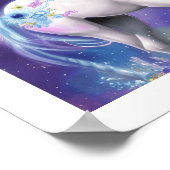 Elegant Rainbow Unicorn Poster (Ecke)