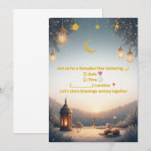 Elegant Ramadan Iftar Invitation 🌙 Gold & Navy Is Einladung (Vorne/Hinten)