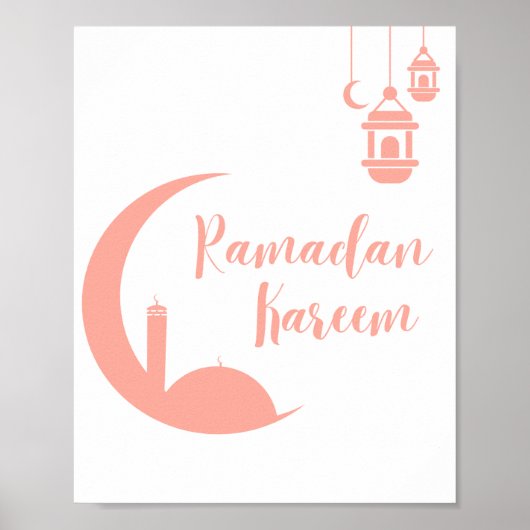  Elegant Ramadan Kareem Crescent Moon & Lantern Wa Poster (Vorne)