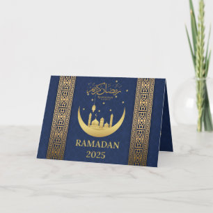 Elegant Ramadan Kareem Eid Mubarak 2025 Gruß / Dankeskarte