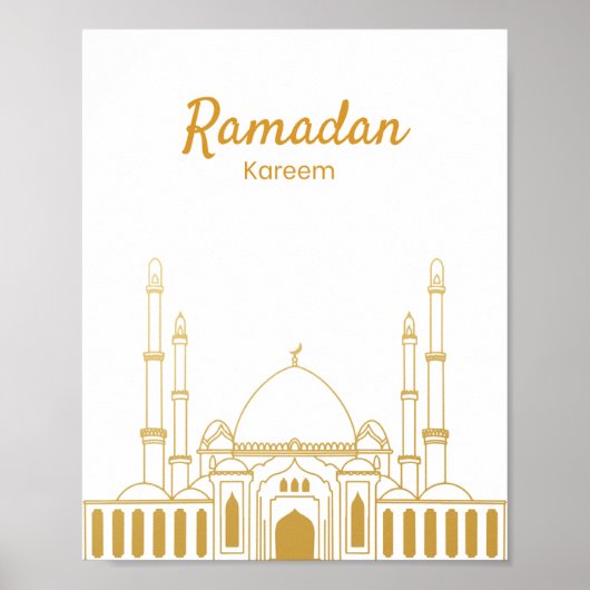 Elegant Ramadan Kareem Mosque Wall Art Poster (Vorne)