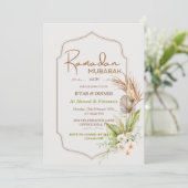 Elegant Ramadan Mubarak Iftar & Dinner Invitation Einladung (Stehend Vorderseite)