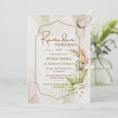 Elegant Ramadan Mubarak Iftar Dinner Invitation Einladung (Stehend Vorderseite)