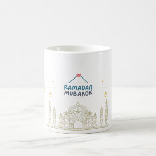 Elegant Ramadan Mubarak Islamisches Masjid-Design Kaffeetasse