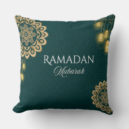 Elegant Ramadan Mubarak Throw Pillow Kissen