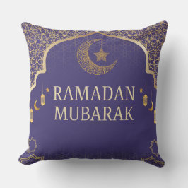 Elegant Ramadan Mubarak Throw Pillow Kissen