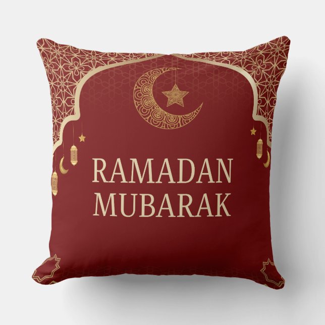 Elegant Ramadan Mubarak Throw Pillow Kissen (Vorderseite)
