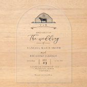 Elegant Ranch Western Country Cowboy Wedding Acryleinladungen (Vorderseite)