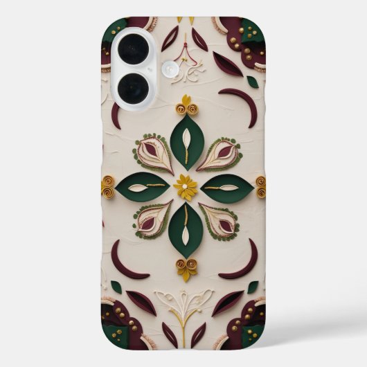 Elegant Rangoli & Kolam Floral iPhone Case (Rückseite)