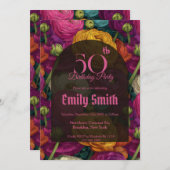 Elegant Ranunculus Aesthetic Birthday Celebration Einladung (Vorne/Hinten)