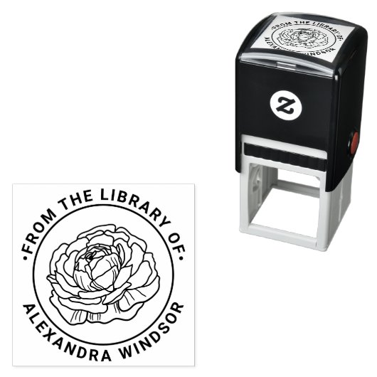 Elegant Ranunculus Bloom Library Name Permastempel (Beispiel)