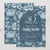 Elegant Ranunculus Luxury 50Th Birthday Einladung (Vorne/Hinten)