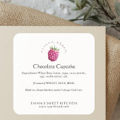 Elegant Raspberry Bakery Ingredient Quadratischer Aufkleber