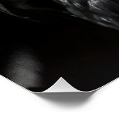 Elegant Raven Minimalist Black and White Portrait Poster (Ecke)