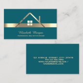 Elegant Real Anwesen Broker House Roof Green Visitenkarte (Vorne/Hinten)