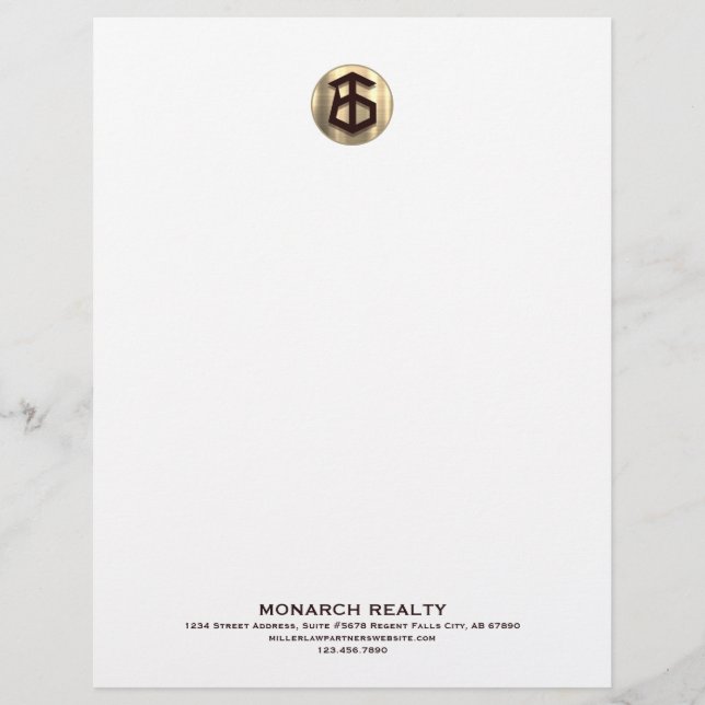Elegant Real Anwesen Letterhead Briefbogen (Vorderseite)