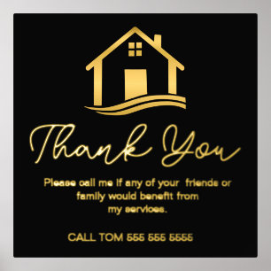 Elegant Real Anwesen Referendum Vielen Dank Foliendrucke