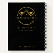 Elegant Real Estate Black and gold custom logo Notizblock (Rückseite)