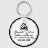 Elegant Real Estate Company Customized Realtor Schlüsselanhänger (Rückseite)