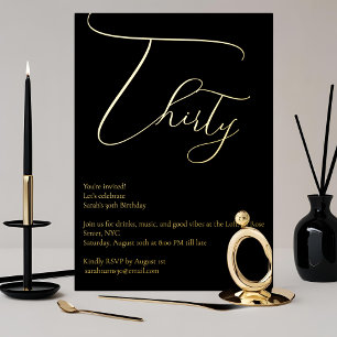 Elegant Real Foil 30. Geburtstag Einladung