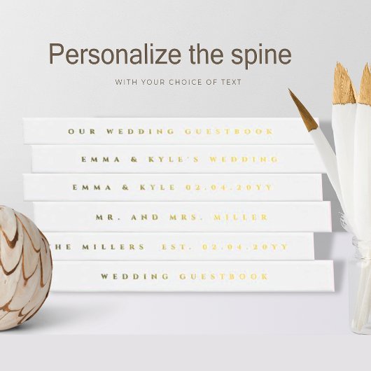 Elegant Real Foil Calligraphy Wedding Gästebuch