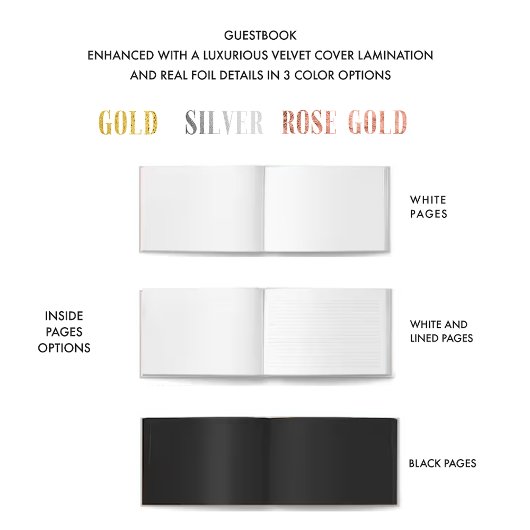 Elegant Real Foil Champagne Monogram Wedding Gästebuch