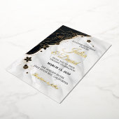 Elegant Real Gold Delicate Calligraphy Wedding Folieneinladung (Gedreht)
