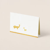 Elegant Real Gold Foil Deer Snow Frohe Weihnachten Folienkarte (Vorderseite)