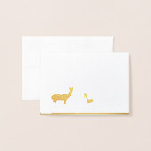 Elegant Real Gold Foil Deer Snow Frohe Weihnachten Folienkarte (Vorderseite mit Umschlag)
