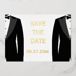 Elegant Real Gold Foil Gay Wedding retten das Datu Folieneinladung