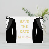 Elegant Real Gold Foil Gay Wedding retten das Datu Folieneinladung (Stehend vorne)