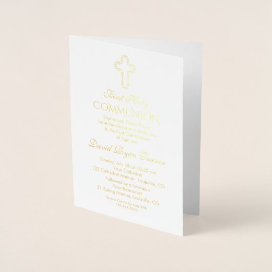 Elegant Real Gold Foil Junge Folienkarte (Vorderseite)