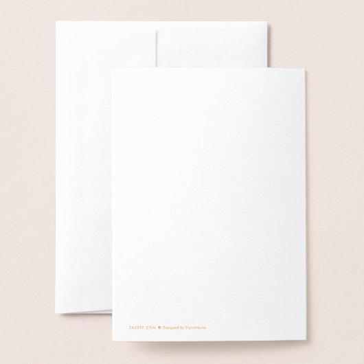 Elegant Real Gold Foil Junge Folienkarte (Rückseite mit Umschlag)