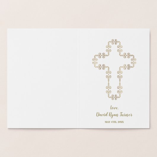 Elegant Real Gold Foil Junge Folienkarte (Innenseite)