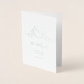 Elegant Real Silver Foil Monogram, geflochtene Hoc Folienkarte (Vorderseite)