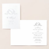 Elegant Real Silver Foil Monogram, geflochtene Hoc Folienkarte (Anzeige)