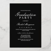 Elegant Real Silver Typografy Class of Abschluss Folieneinladung (Rückseite)