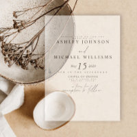 Elegant Real Vellum Overlay Moderne Skripthochzeit