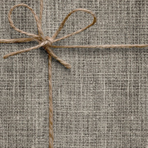 Elegant realistische Jute Rustikal Taupe Hochzeit Geschenkpapier