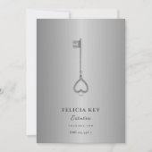Elegant Realtor Real Anwesen Silver Key Wertschätz Dankeskarte (Vorderseite)