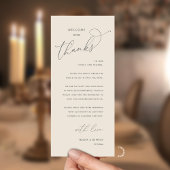 Elegant Reception "Welcome and Thanks" Guest Card Programm