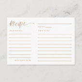 Elegant Recipe Bride to Be Calligraphy Begleitkarte (Rückseite)