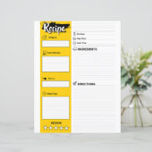Elegant Recipe Paper Sheet (Full Page Fillable) (Stehend Vorderseite)