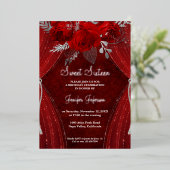 Elegant red 16 . Geburtstag Einladung (Stehend vorne)